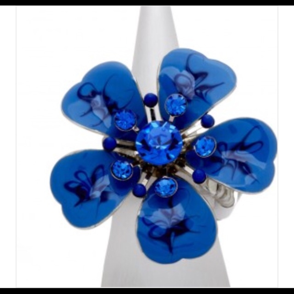 Blue swirl Ring